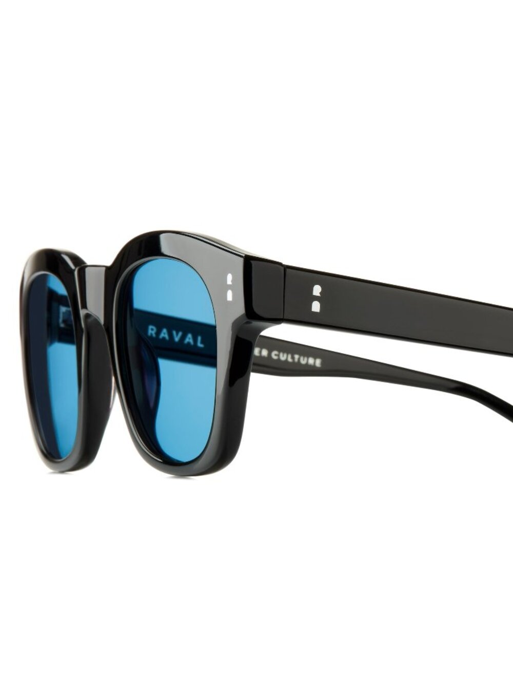 New Raval Eyewear Men's Sunglasses Black Square Blue Lens Acetate Frame SCOBIES
